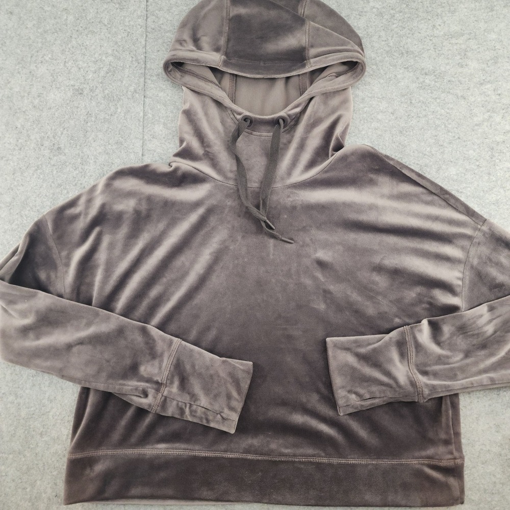 OFFLINE‎ by Aerie Brown Velour Cropped Hoodie Sweatshirt Womens Small